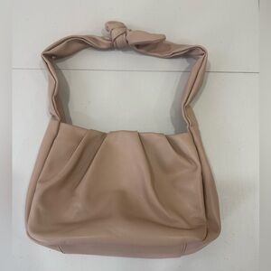 BANANA REPUBLIC Shoulder Purse Knot Strap Beige Nude Faux Leather